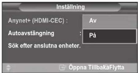SAMSUNG LE40M86BC - Att slå av en Anynet+-enhet automatiskt när TV:n stängs av - 2