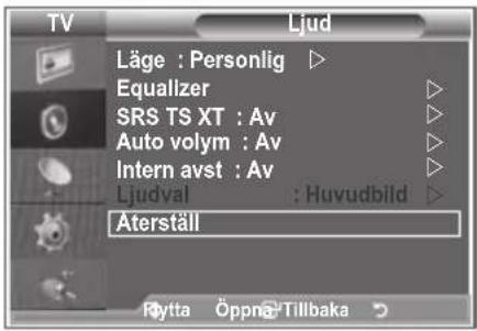 SAMSUNG LE40M86BC - Återställa ljudinställningarna till fabriksstandard - 1