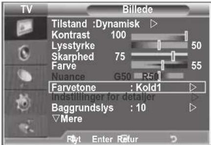 SAMSUNG LE40M86BC - Ændring af farvetonen - 1