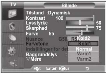 SAMSUNG LE40M86BC - Ændring af farvetonen - 2