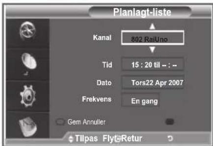 SAMSUNG LE40M86BC - Brug af Planlagt-liste - 5
