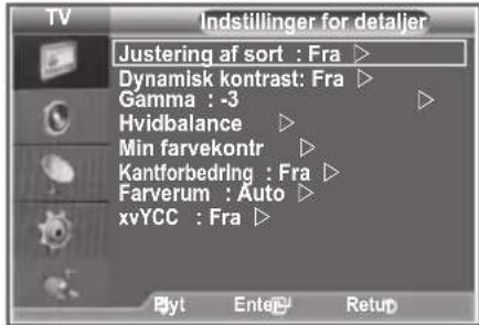 SAMSUNG LE40M86BC - Konfiguration af detaljerede billedindstillinger - 2
