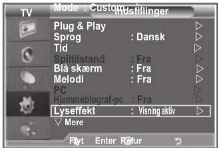 SAMSUNG LE40M86BC - Indstilling af Lyseffekt (LE40N8, LE46N8) - 1