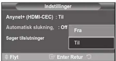 SAMSUNG LE40M86BC - Sådan slukkes for en Anynet+ enhed, när der er slukket for tv'et - 3