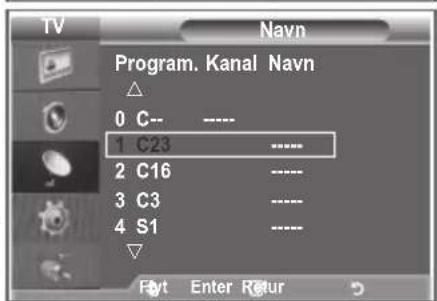 SAMSUNG LE40M86BC - Kanalnavne tildeles automatisk, när kanalinformation indgår i udsendelsen. Du kan ændre disse navne. - 2