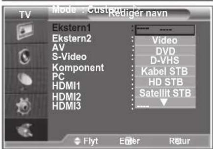 SAMSUNG LE40M86BC - Redigering af navne på indgangskilder - 2