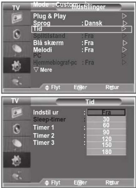 SAMSUNG LE40M86BC - Indstilling af sleep-timer - 1