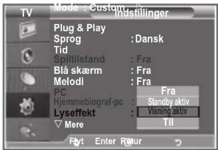 SAMSUNG LE40M86BC - Indstilling af Lyseffekt (LE40N8, LE46N8) - 2