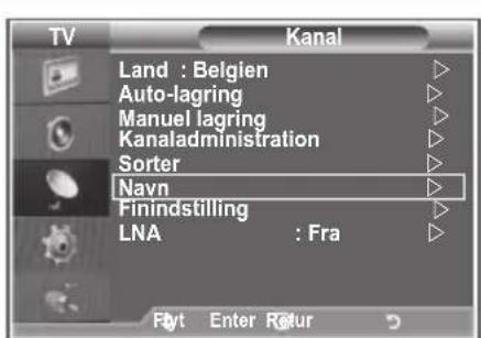 SAMSUNG LE40M86BC - Kanalnavne tildeles automatisk, när kanalinformation indgår i udsendelsen. Du kan ændre disse navne. - 1