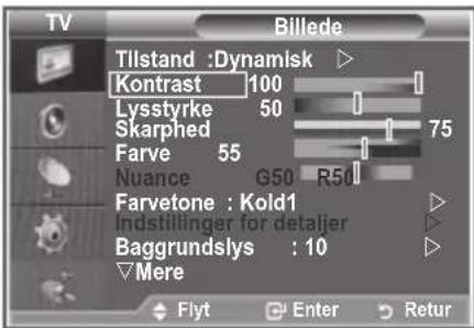SAMSUNG LE40M86BC - Justering af det brugertilpassede billede - 1