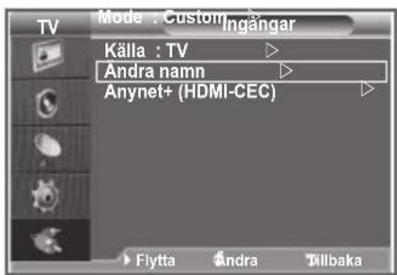 SAMSUNG LE40M86BC - Redigera ingångskällornas namn - 1