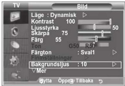 SAMSUNG LE40M86BC - Du kan justera skärmens ljusstyrka genom att ställa in bakgrundsljuset. (0\~10) - 1