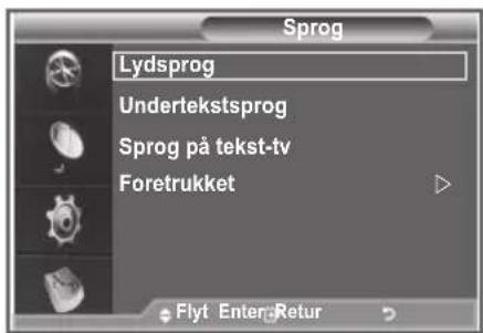 SAMSUNG LE40M86BC - Valg af det foretrukne sprog (lyd, undertekst eller tekst-tv) - 1