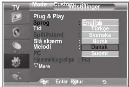 SAMSUNG LE40M86BC - Valg af sprog - 2