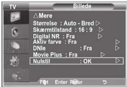 SAMSUNG LE40M86BC - Nulstilling af billedindstillingerne til standardindstillingerne - 1