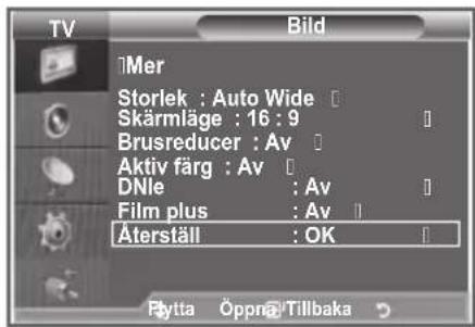 SAMSUNG LE40M86BC - Återställa bildinställningarna till fabriksstandard - 1