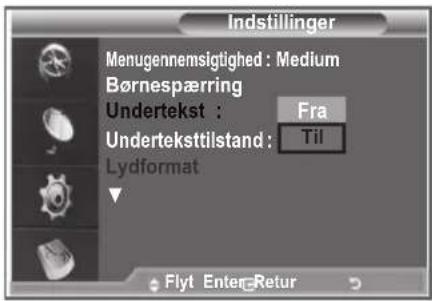 SAMSUNG LE37R89BD - Indstilling af undertekst - 1