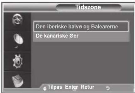 SAMSUNG LE37R89BD - Valg af tidszone (kun i Spanien) - 2