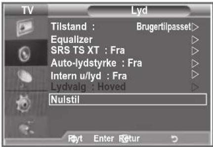 SAMSUNG LE37R89BD - Nulstilling af lydindstillingerne til standardindstillingerne - 1