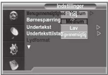 SAMSUNG LE37R89BD - Du kan indstille menuens gennemsigtighed - 1
