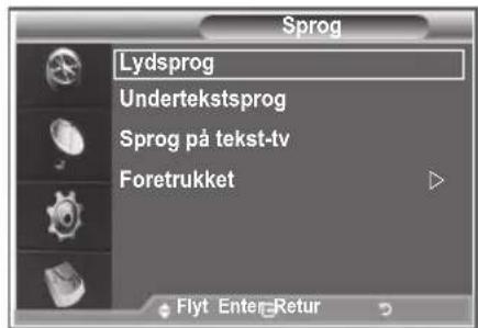 SAMSUNG LE37R89BD - Valg af det foretrukne sprog (lyd, undertekst eller tekst-tv) - 1
