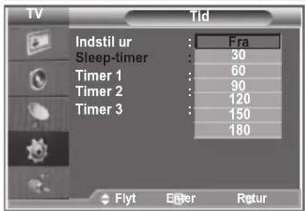 SAMSUNG LE37R89BD - Indstilling af sleep-timer - 2