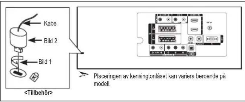 Kabel Bild 2 Bild 1 Placeringen av kensingtonlåset kan variera beroende på modell.