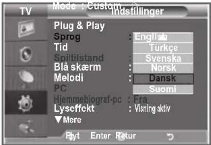 SAMSUNG LE37R89BD - Valg af sprog - 2