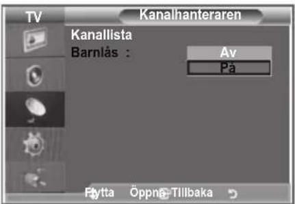 TV Kanalhanteraren Kanallista Barnlås : Av På Påtta Öppnö-Tillbaka