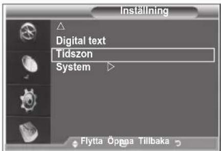 Inställning Digital text Tidszon System Flytta Öppaa Tillbaka