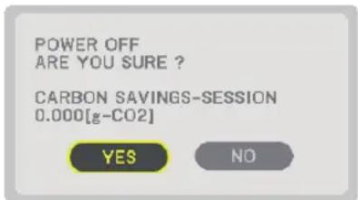 POWER OFF ARE YOU SURE ? CARBON SAVINGS-SESSION 0.000[g-CO2] YES NO
