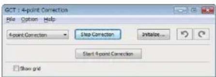 GCT : 4-point Correction File Option Help 4-point Correction Stop Correction Initialize... Start 4-point Correction Show grid