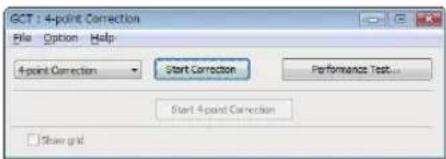 GCT : 4-point Correction File Option Help 4-point Correction Start Correction Performance Test... Start 4-point Correction Show grid