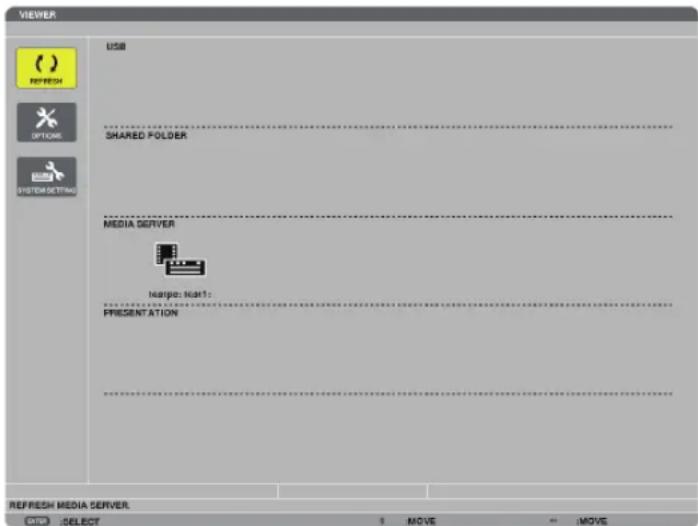 VIEWER USB SHARED FOLDER MEDIA SERVER Name: Not 1: PRESENTATION REFRESH MEDIA SERVER DATE: SELECT MOV MOVE