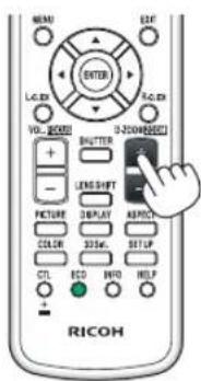 MENU EXIT ENTER L.G.RX S.G.RX VOL.2000 S-2000(###) + - LENS SHIFT FACTURE DISPLAY REACH COLOR 355m. SETUP CTL RCD BHD HELP RICOH