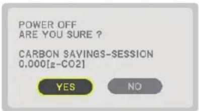 POWER OFF ARE YOU SURE ? CARBON SAVINGS-SESSION 0.000[g-CO2] YES NO