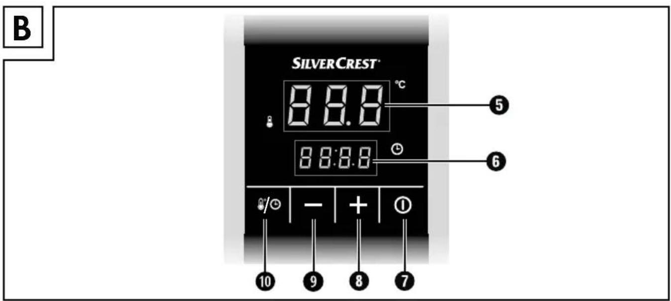 B SILVERCREST® 8.8.0 °C 8.8:8.0 6 10 - + ① 7