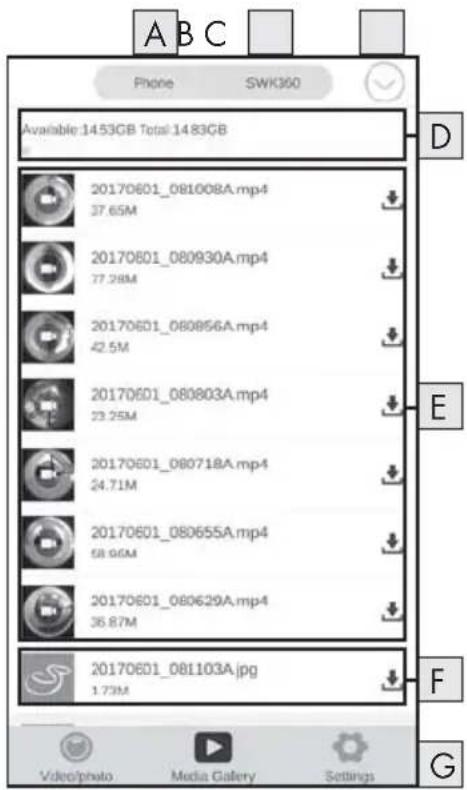 A B C Phone SWK360 Available:14.53GB Total:14.83GB 20170601_081008A.mp4 37.65M 20170601_080930A.mp4 77.28M 20170601_080856A.mp4 42.5M 20170601_080803A.mp4 23.25M 20170601_080718A.mp4 24.71M 20170601_080655A.mp4 58.96M 20170601_080629A.mp4 36.87M 20170601_081103A.jpg 1.73M D E F G Video/photo Media Gallery Settings