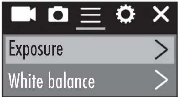 Exposure > White balance >