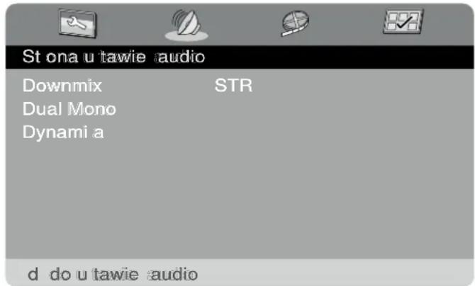 St ona u tawie audio Downmix STR Dual Mono Dynamia d do u tawie audio