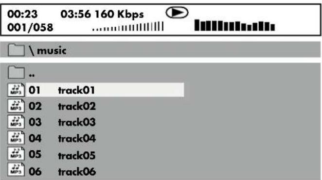 00:23 03:56 160 Kbps 001/058 ............\music .. MP3 01 track01 MP3 02 track02 MP3 03 track03 MP3 04 track04 MP3 05 track05 MP3 06 track06