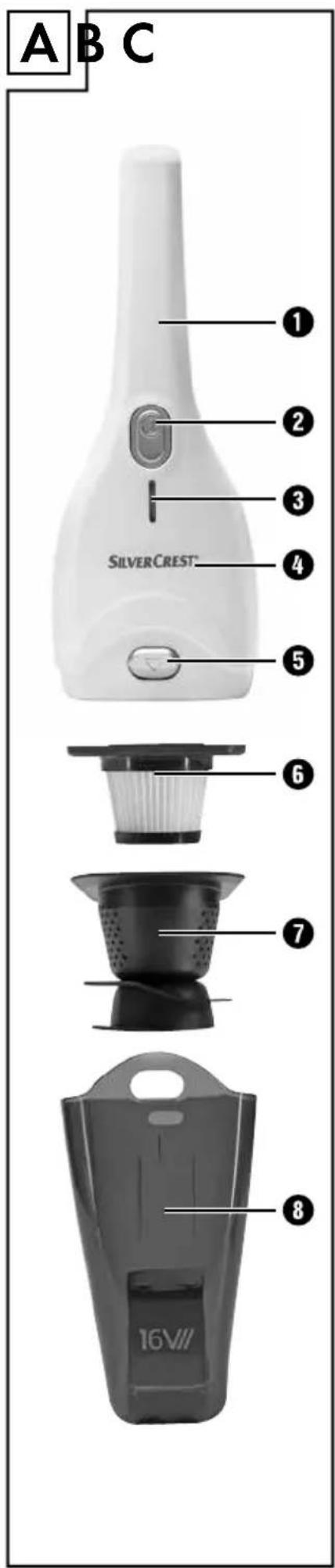 A B C 1 2 3 4 5 SILVERCREST® 6 7 8 16VIII