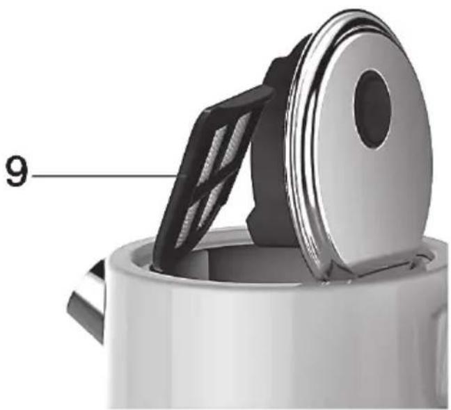 SILVERCREST SWKH 2400 A1 - Het kalkfilter (9) reinigen - 1