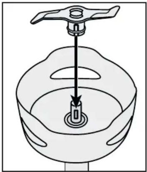Diagram of a mechanical device with a central shaft and handle, showing internal components (no text or symbols)