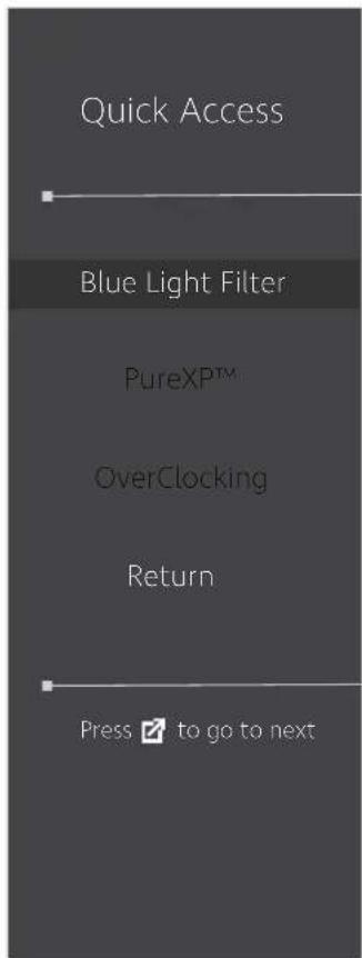 VIEWSONIC XG270QC - Quick Access Menu (Hurtig adgang menuen) - 1