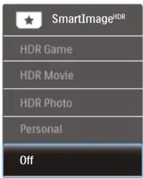 SmartImage\( ^{HDR} \) HDR Game HDR Movie HDR Photo Personal Off
