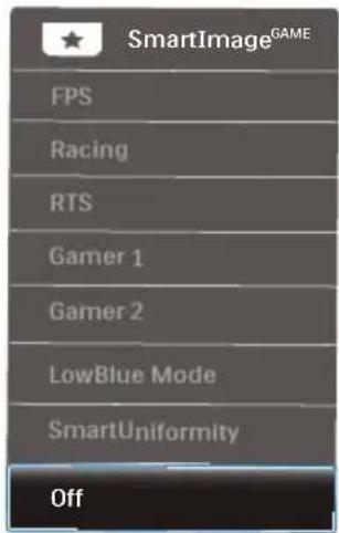 SmartImageGAME FPS Racing RTS Gamer 1 Gamer 2 LowBlue Mode SmartUniformity Off