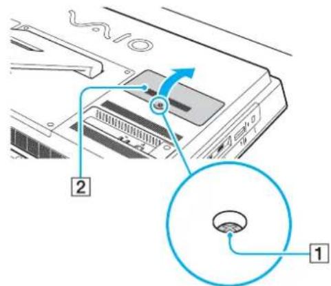 SONY Vaio VPCJ21M1E - Om tilføjelse/fjernelse af hukommelsesmoduler - 1