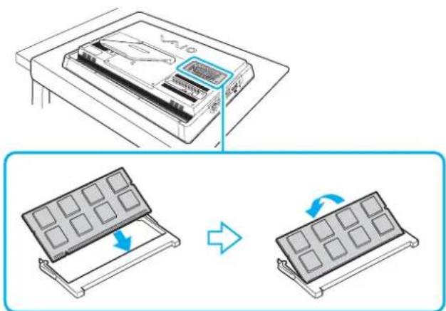 SONY Vaio VPCJ21M1E - Om tilføjelse/fjernelse af hukommelsesmoduler - 3