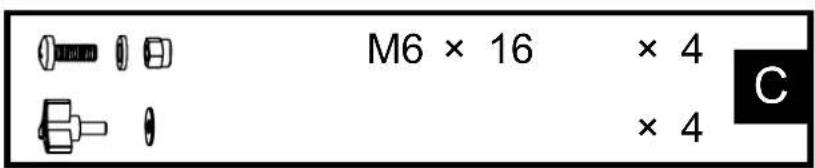 M6 × 16 × 4 × 4 C